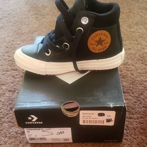 Converse Kids Black and Brown High-Top Sneakers